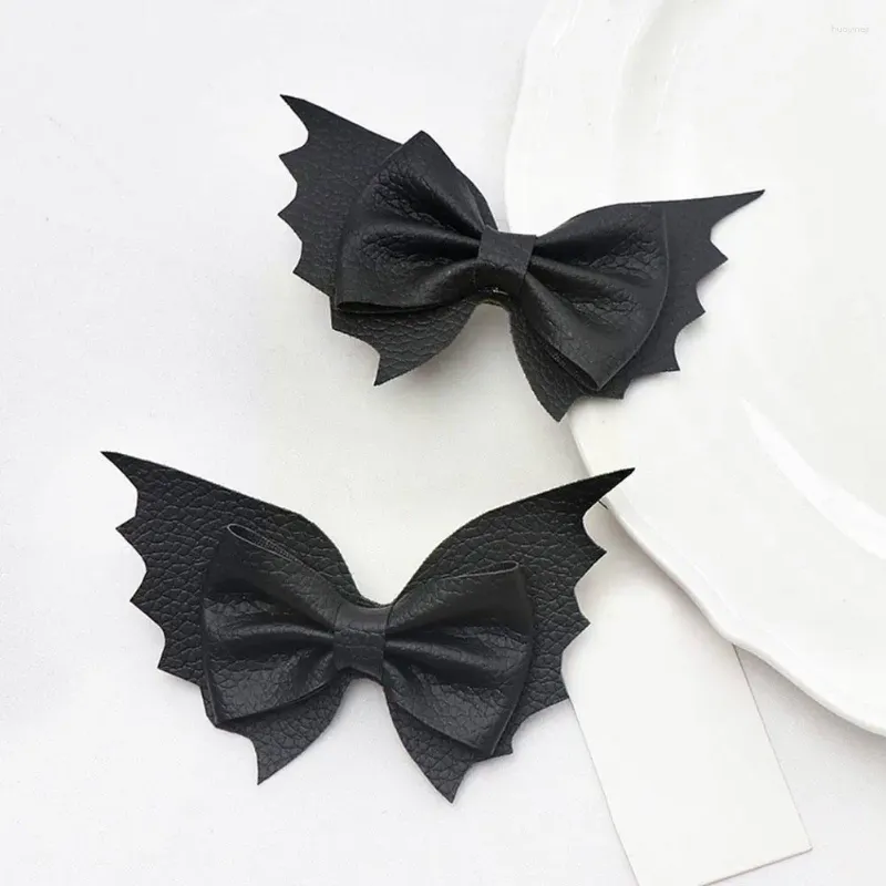 Acessórios de cabelo Halloween Bat Clips PU Couro Asas Horror Hairgrip Barrettes Meninas Mulheres Festa C U3J1