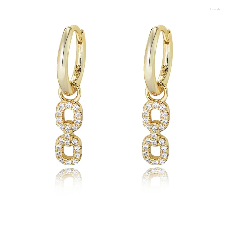 Orecchini pendenti Catene femminili Eardrop Orecchino Zircone Intarsio S925 Argento 18k Oro Cerimonia di nozze Birthay Gioielli per le donne