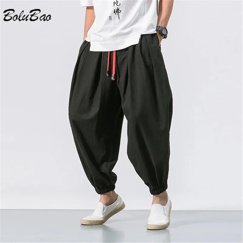 BOLUBAO Lente Mannen Losse Harembroek Chinese Linnen Overgewicht Joggingbroek Hoge Kwaliteit Casual Merk Oversize Broek Mannelijke 240125