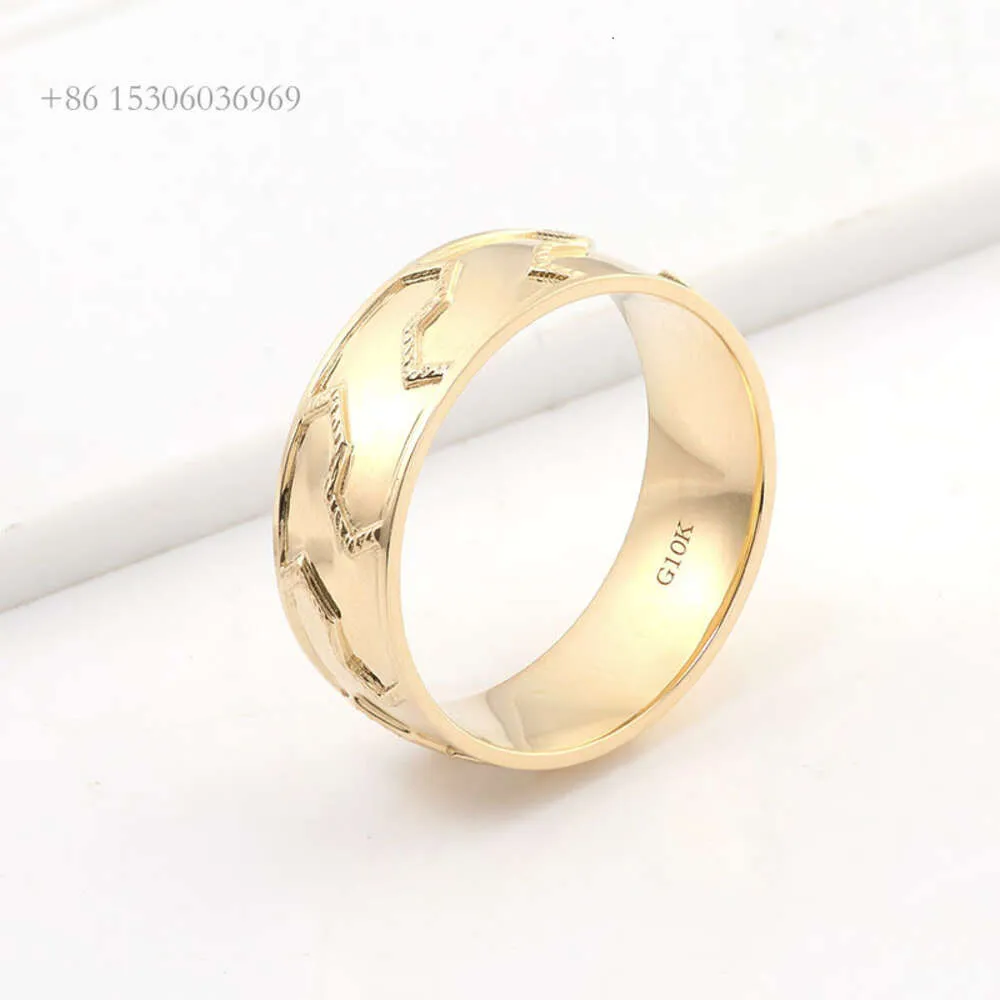 Provence Jewelry Fashion Hip Hot 10k Solid utan Diamond 5mm Bredd Ring Designs for Boys