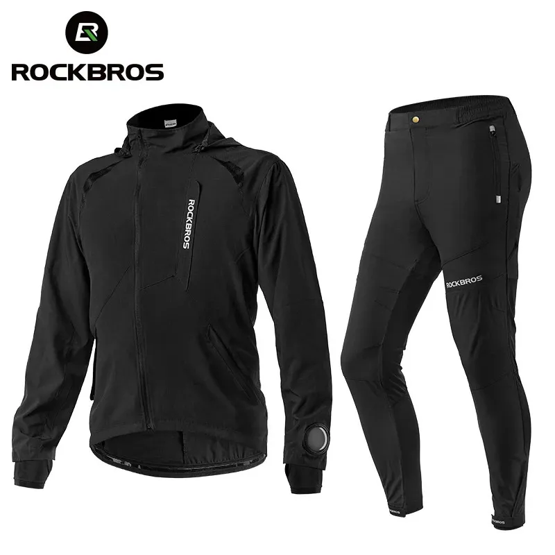 ROCKBROS Conjuntos de roupas de ciclismo masculino primavera outono respirável jaqueta de ciclismo confortável fino unissex à prova de vento terno esportivo ao ar livre 240119