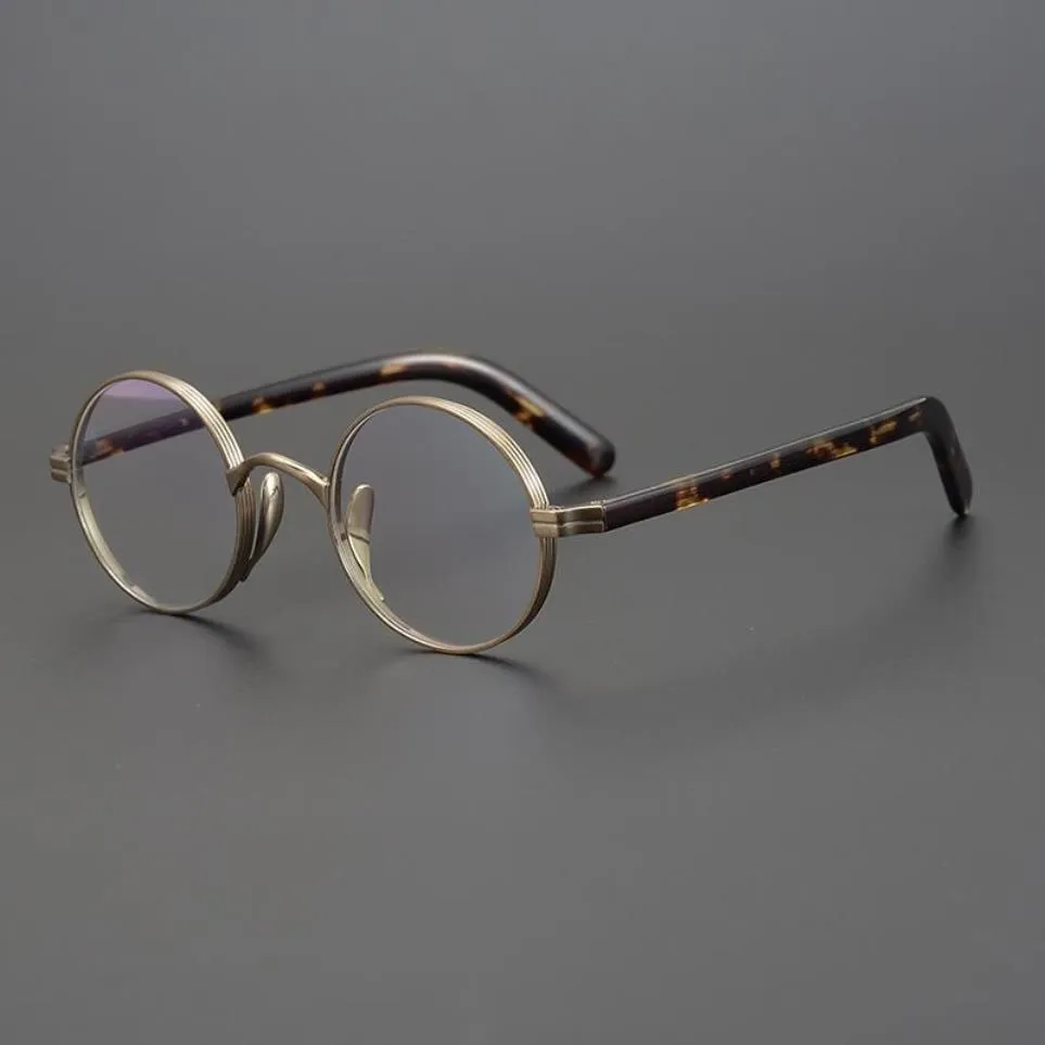 Vintage Acetaat Titanium Brilmontuur Mannen Vrouwen Kleine Ronde Recept Optische Bijziendheid Brillen Eyewear Fashion Zonnebril Fra223r