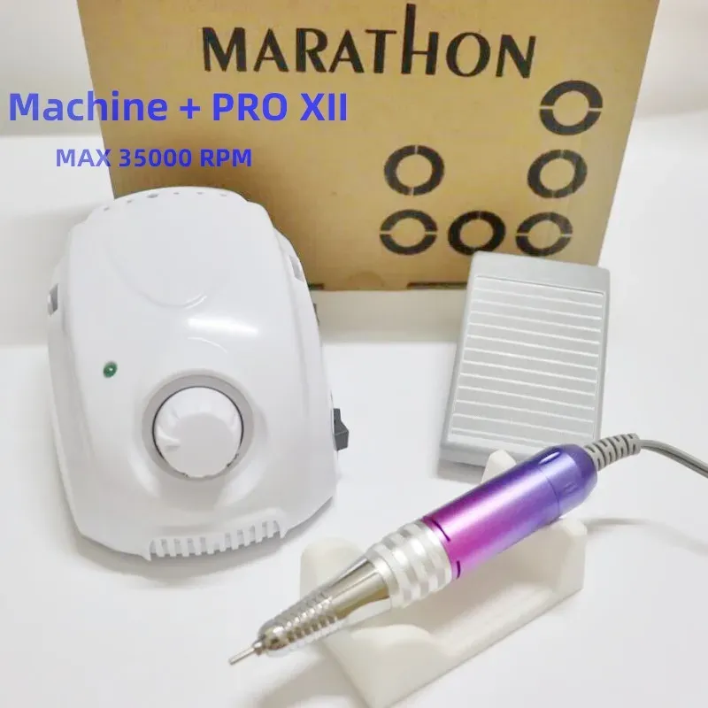 Behandlungen Neue Marathonchampion 3 Pro xii Griff 35k/40k Elektrische Nagelbohrer Starker 210 Mikromotor -Mahlmaschine für Nagelkunstwerkzeuge