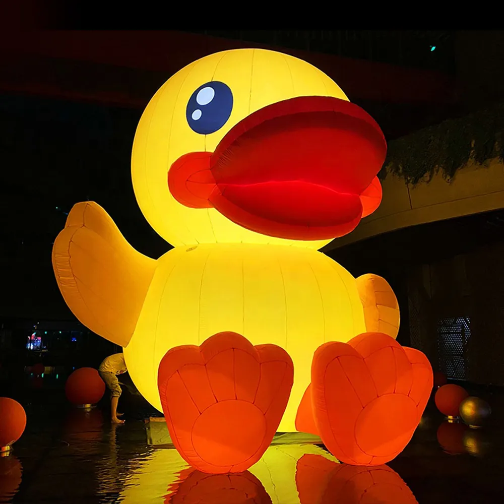 Bonito modelo de pato de borracha inflável gigante de 13 pés de altura/patos amarelos infláveis de 4m de altura para brinquedos de decoração