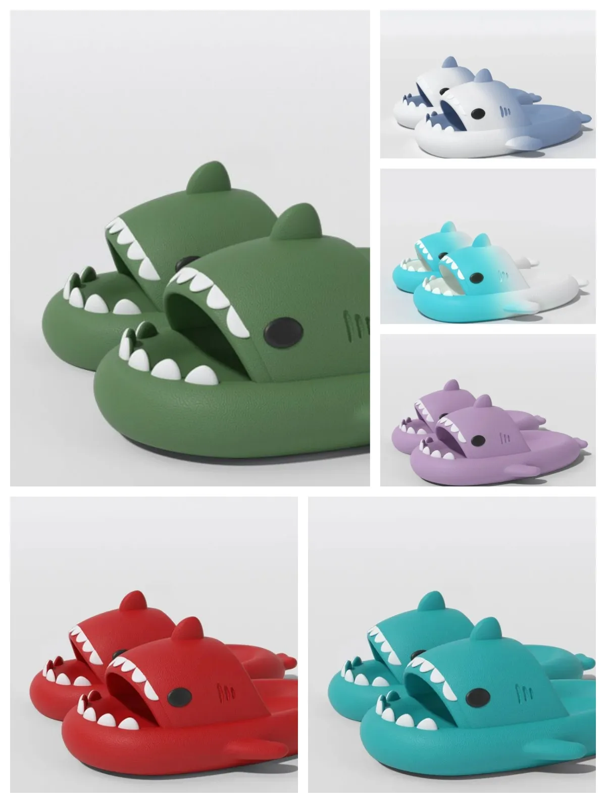 2024 Designer Shark Slippers Mens Womens Home EVA Couples Outdoor Indoor Living Fun Slippers Sandals Platform Slide