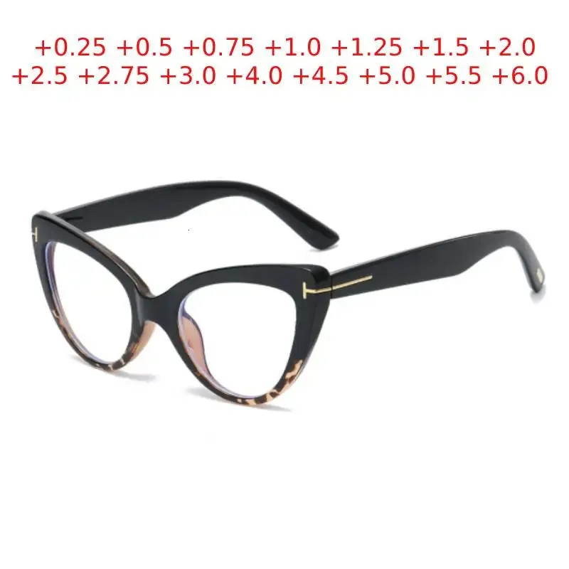 Marca de luxo deisgner gato olho óculos de leitura feminino vintage hipermetropia 0.25 0.5 1.0 1.5 2.0 2.5 a 6.0 240124