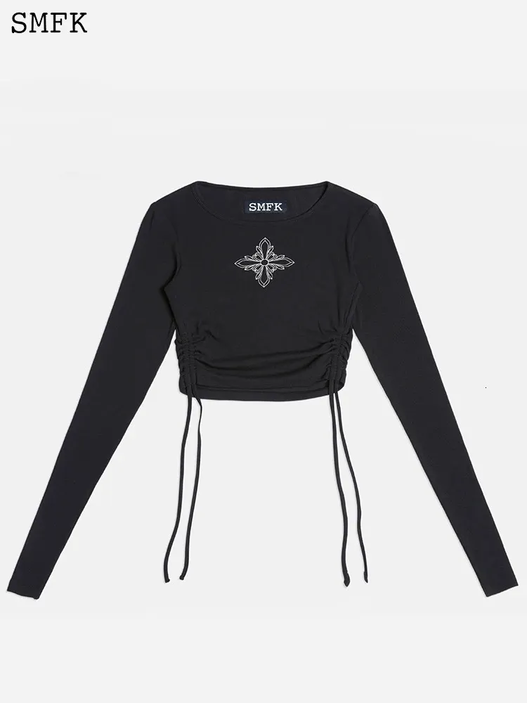 SMFK Damen T Shirt, Langärmelig, Verband Cropped Top, Sexy 