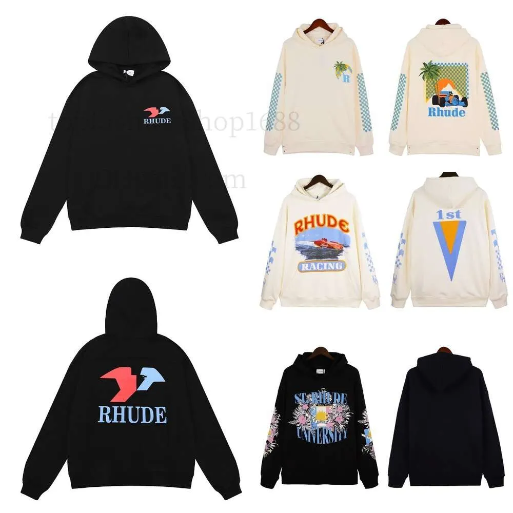 디자이너 남성 home Rhude Fashion Street 힙합 편지 고중로 테리 직물 여성면 인쇄 캐주얼 트렌드 Super Dalian A2