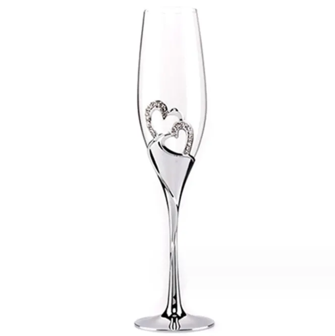 Óculos de champanhe de cristal 200ml, casal, presente de casamento, festa, copos de cristal, suprimentos de bar, conjunto de taças de vinho douradas