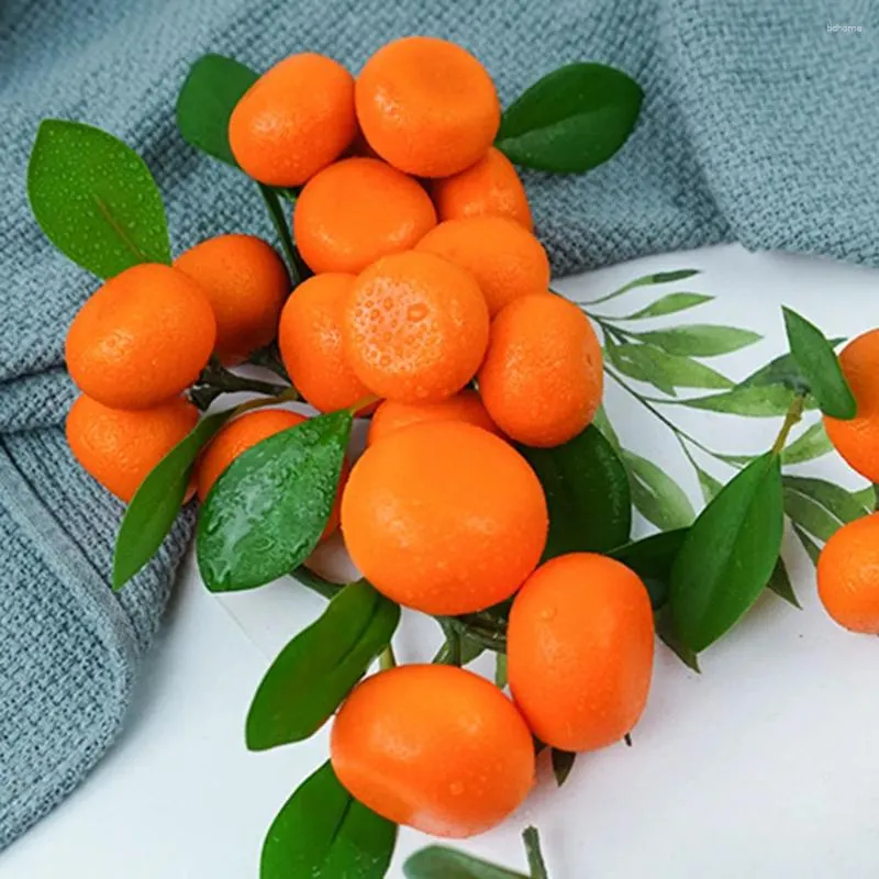 Dekorativa blommor konstmålning rekvisita dekor konstgjord mandarin falsk simulerad frukt orange bord hem