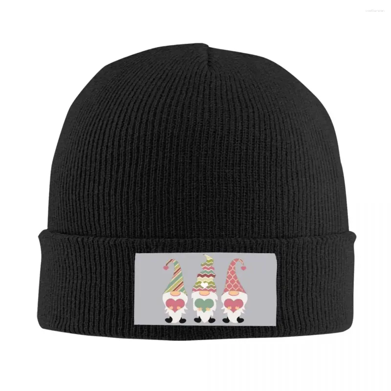 Basker pastell rosa grön gnom trio skallies mössa mössor hip hop vinter varma män kvinnor stickning hattar vuxna unisex bonnet