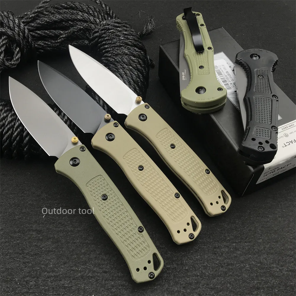 BM 535 Bugout/BM 9070 Claymore Automatic Folder Tactical Gray Coated Drop Point Blade Outdoor Pocket Hunting Survival Gear EDC 533 3300 9400