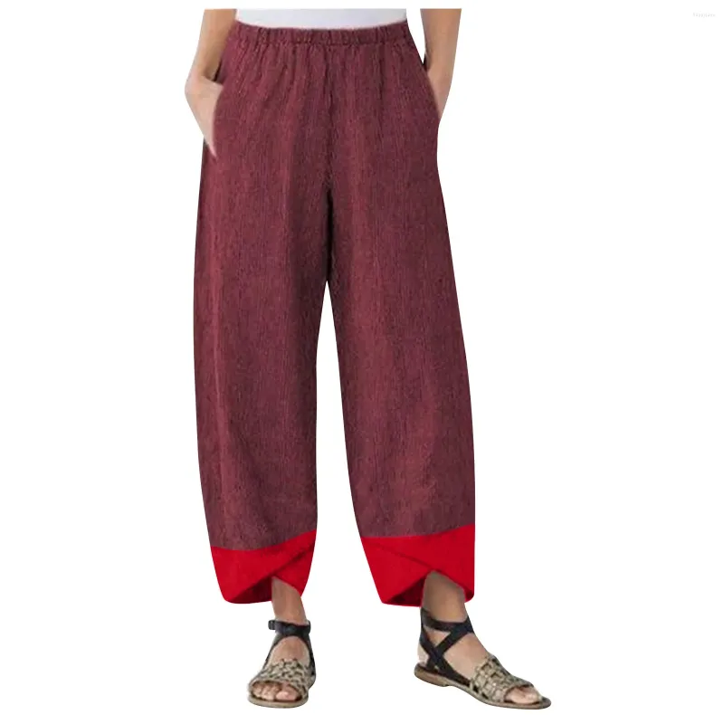 Kadın Pantolon Diken Nefes Alabilir Moda Kadınlar Düz Renk Sıradan Gevşek Sokak Cep Düz Bacak Pantalonları Spor Pantolonları 2024