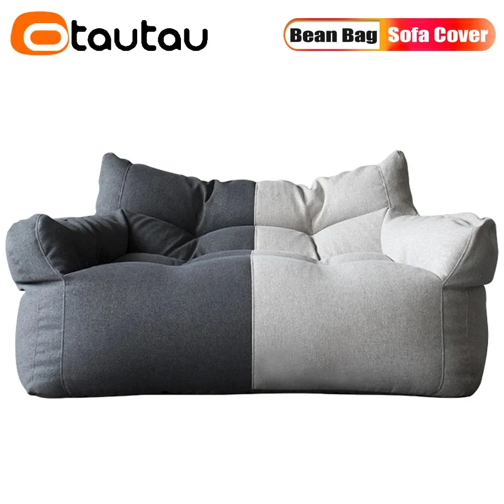 Otautau 2 koltuklu fasulye torbası kanepe dolgu zemin koltuğu yok pullu torba kanepe pouf şezlong recliner çerçevesiz mobilya sf007 240118