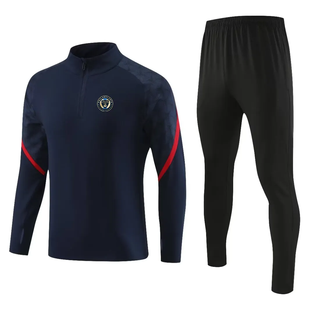 Philadelphia Union Hommes vêtements de sport décontractés enfants costume de sport de mode en plein air demi-fermeture éclair à manches longues veste de sport décontractée respirante