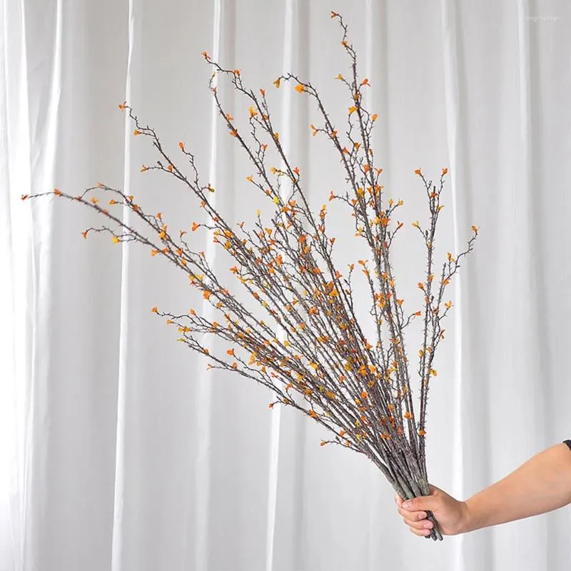 Flores decorativas simulam plantas de videira espinhosas artificiais para decoração de casa vaso inserção floral festa de casamento arranjo festival artesanato diy