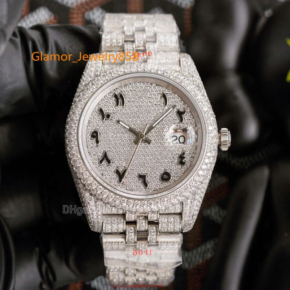 Diamond Watches 40MM Automatisch mechanisch herenhorloge voor heren Polshorloge Roestvrij staal Designer Custom Skeleton Sier Moissanite Diamonds Watches
