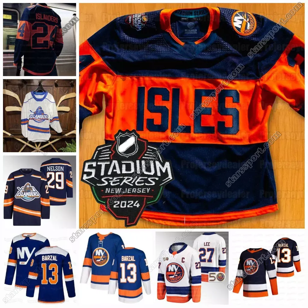 Islanders 2024 Stadium Series Maillots Ilya Sorokin Brock Nelson Bo Horvat Mathew Barzal Noah Dobson Pelech Anders Lee Josh Bailey Jean-Gabriel Pageau NY