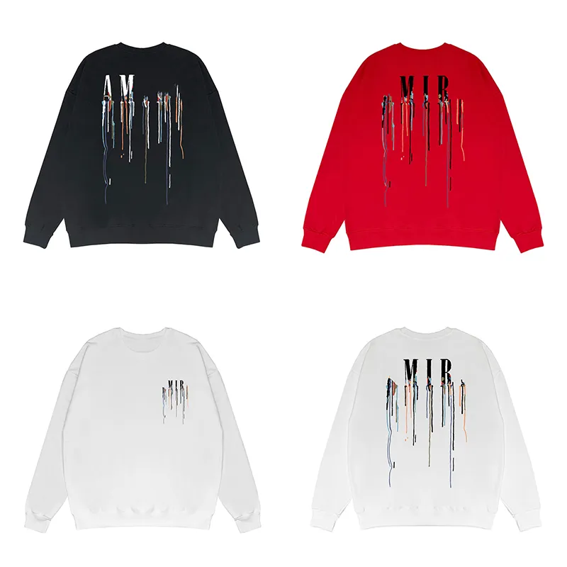 Mens hoodie designer hoodies tröjor med färgglada stänkade bokstäver tryckta på ren bomullsrundhals pullover hoodie för par lösa casual hoodies