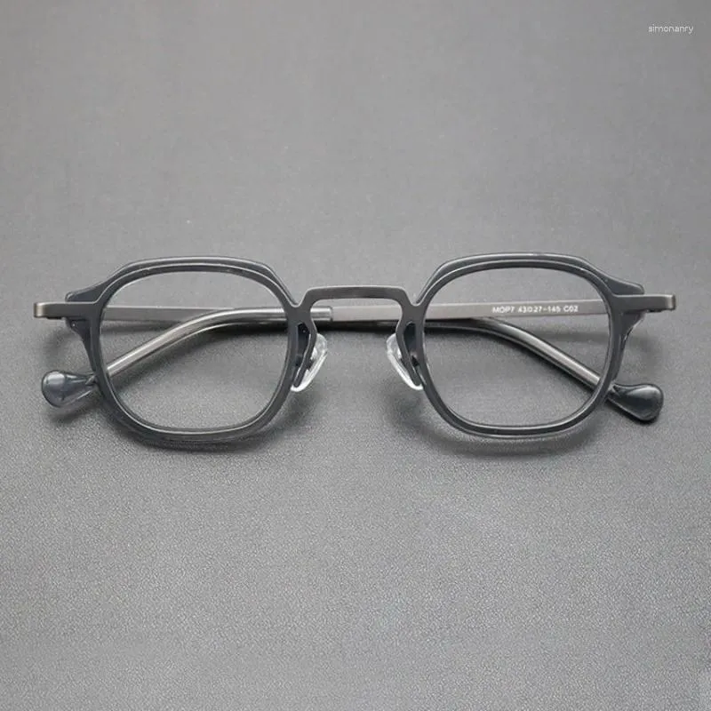 Sunglasses Frames Myopia Glasses Retro Small Square Men's Plate Frame Big Face Custom Prescription Anti-radiation Eye Protection