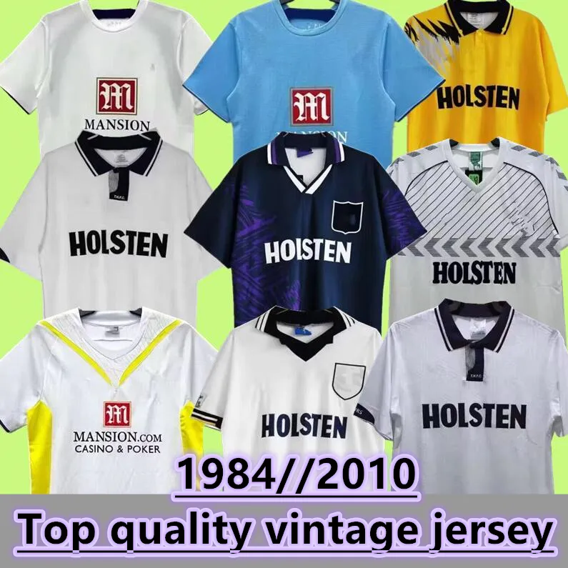 トッテナムレトロサッカージャージ1983 1984 1986 06 07 08 09 SPURS KLINSMANN GASCOIGNE ANDERTON SHERINGHAM 91 92 93 94 95 98 1999クラシックヴィンテージシャツユニフォーム