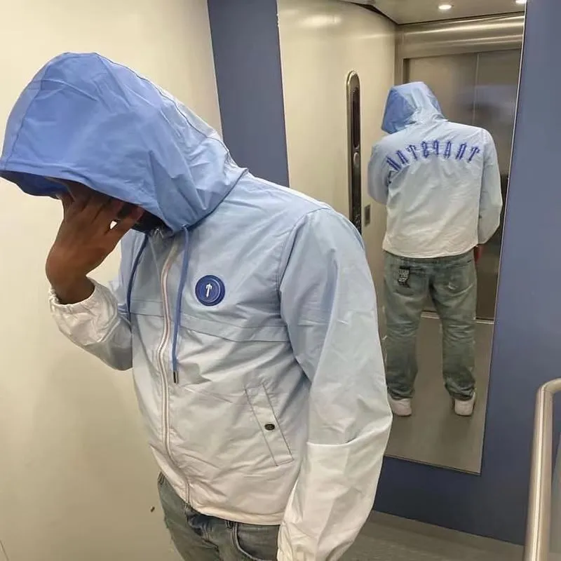 Tasarımcı Erkek Ceketler Trapstar Windbreaker Bombacı Bayan Jacke Deri Deri Su Geçirmez Fermuar Nakış Siyah Mavi XL Veste Irongate JCAKET SUN KORUMA