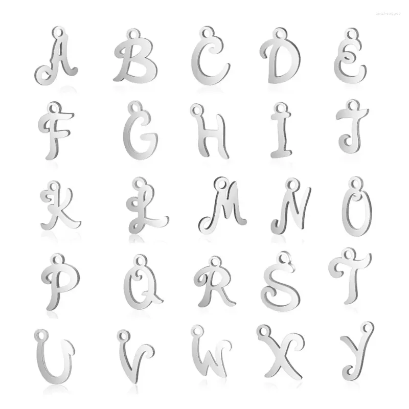 Charms 10 stks/partij Alfabet Rvs DIY Sieraden Groothandel Eerste A-Z Brief Ketting Maken Hanger Topkwaliteit