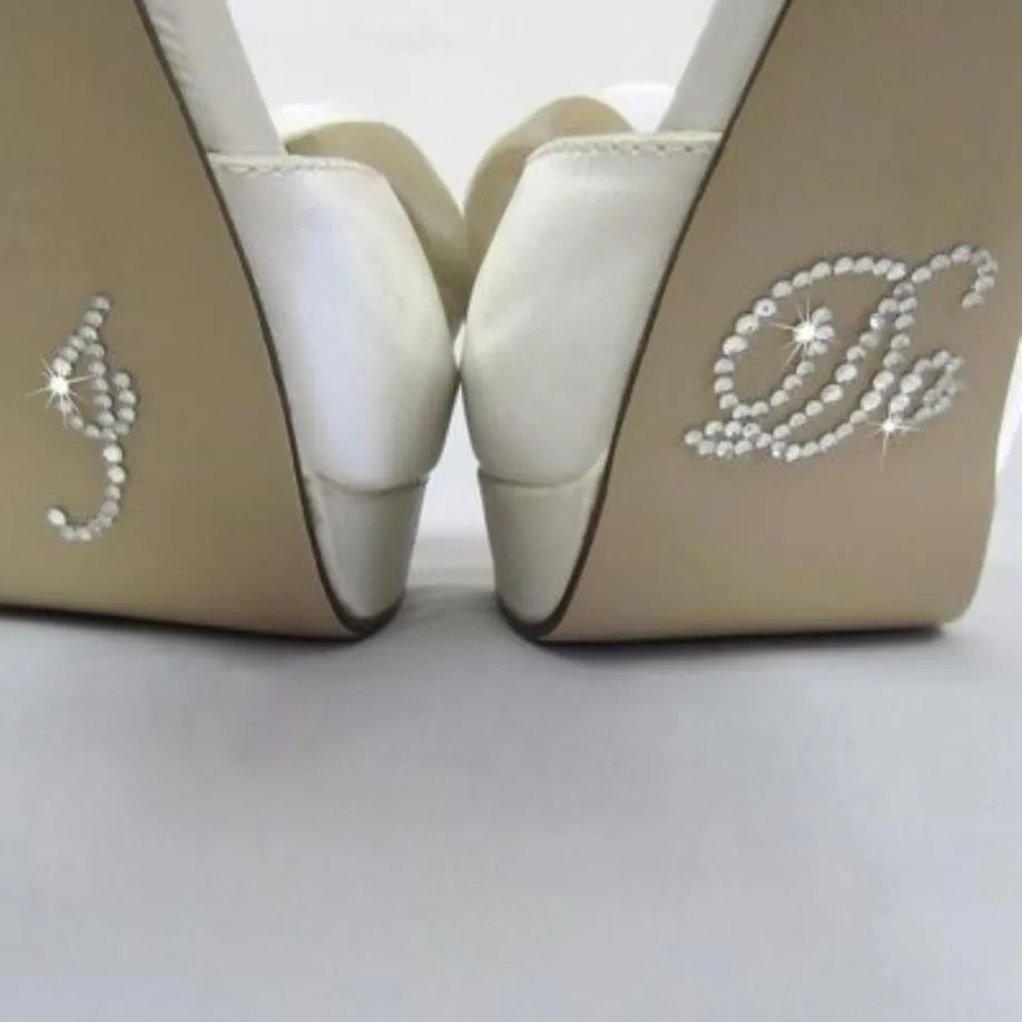 Niebieskie kryształowe naklejki na buty ślubne DIY Bridal Sandal Domowe naklejki nośne dla mnie i ja też naklejki na buty Clear Rhines283N