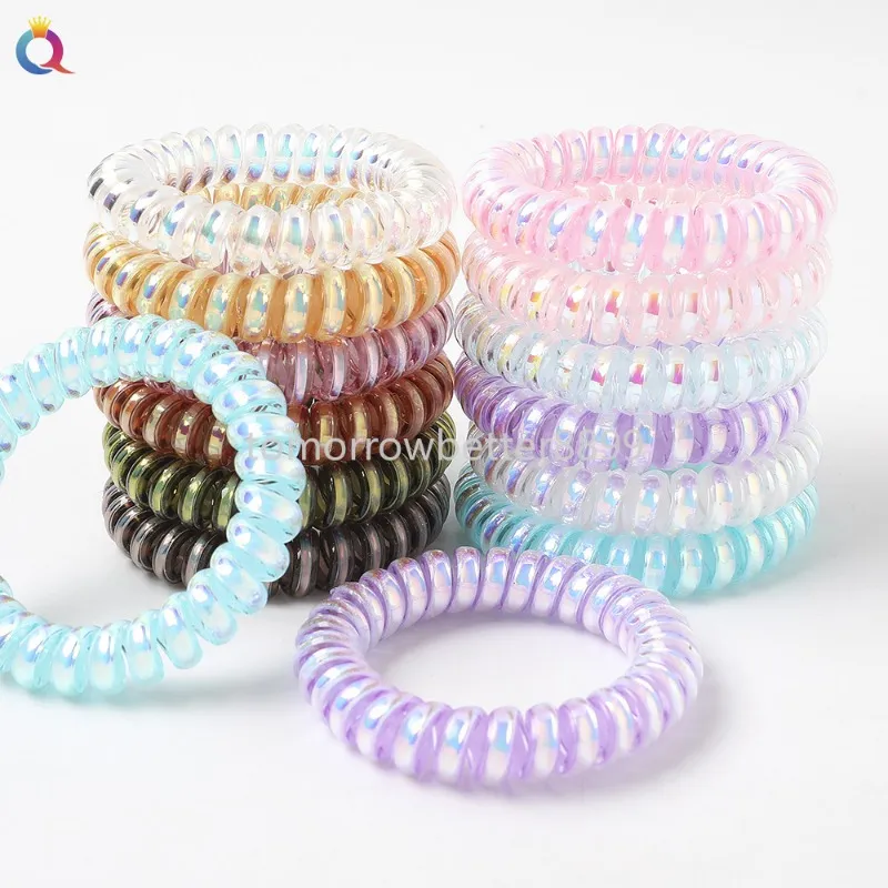 Fasce elastiche per capelli per ragazze Scrunchies in plastica colorati per bambini Fascia per capelli Accessori per capelli porta coda di cavallo