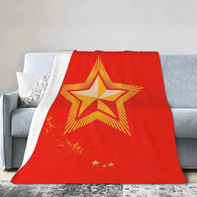 Blankets Flannel Throw Blanket The Great Red Star Soft Bedspread Warm Plush For Bed Living Room Picnic Travel Home Couch