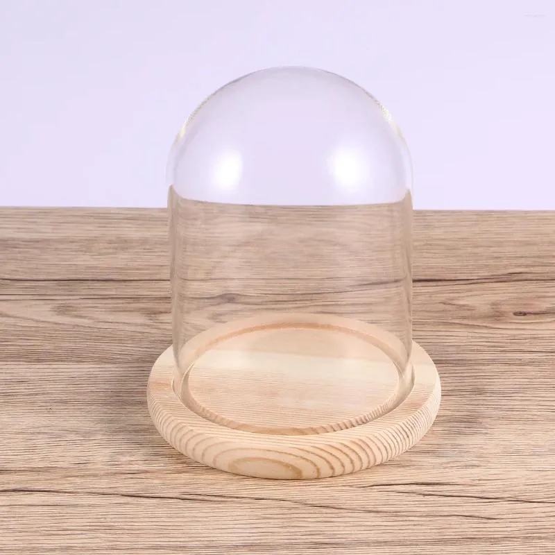 Bouteilles de stockage couvercle en verre dôme pot de fleur cloche cloche vitrine transparente pour support de base livre dômes bougie table pièce maîtresse