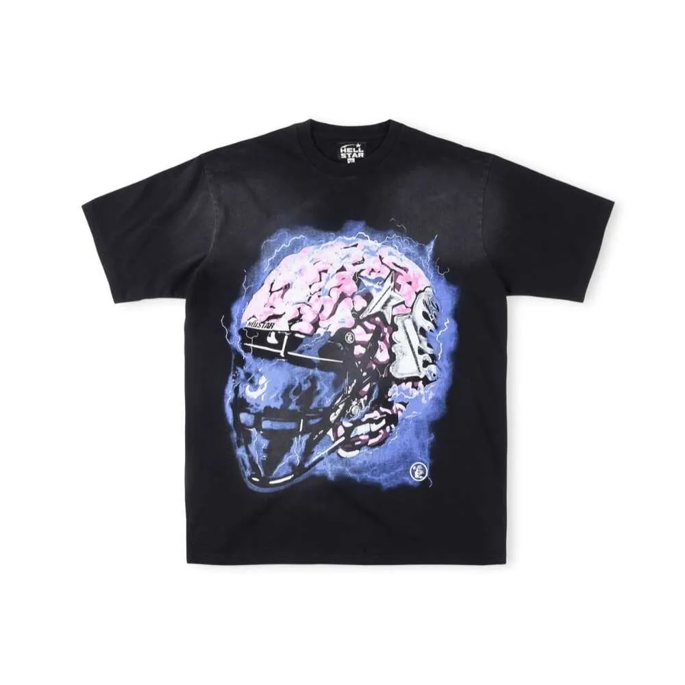 Hellstar 24ss Designer-T-Shirts für Herren und Damen, Hip-Hop-Trend, Hellstar Brain Helmet Short Sleeves 663698