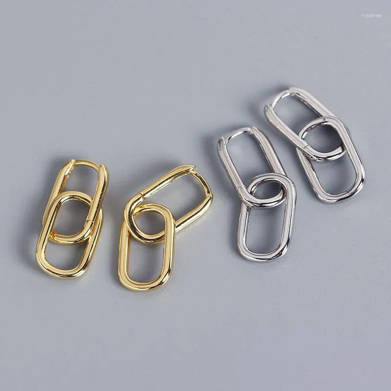 Hoop Earrings Fashion Gold Color Geometric Double U-Shape For Women Men Punk Hip-Hop Metal Round Circle Party Jewelry