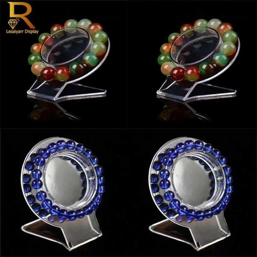 Hela 10st Clear Acrylic Jewelry Armband Display Holder Bangle Organizer Rack Collar Stand 211105285L