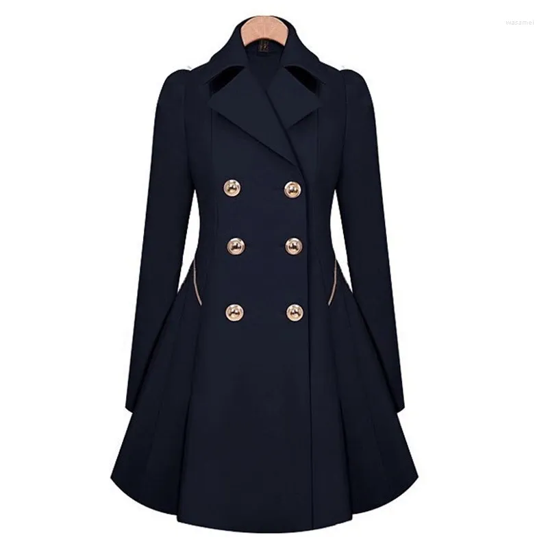 Women's Trench Coats Spring Autumn Coat OL Ladies Elegant Slim Long Parka Women Windbreakers Plus Size Casual Outerwear