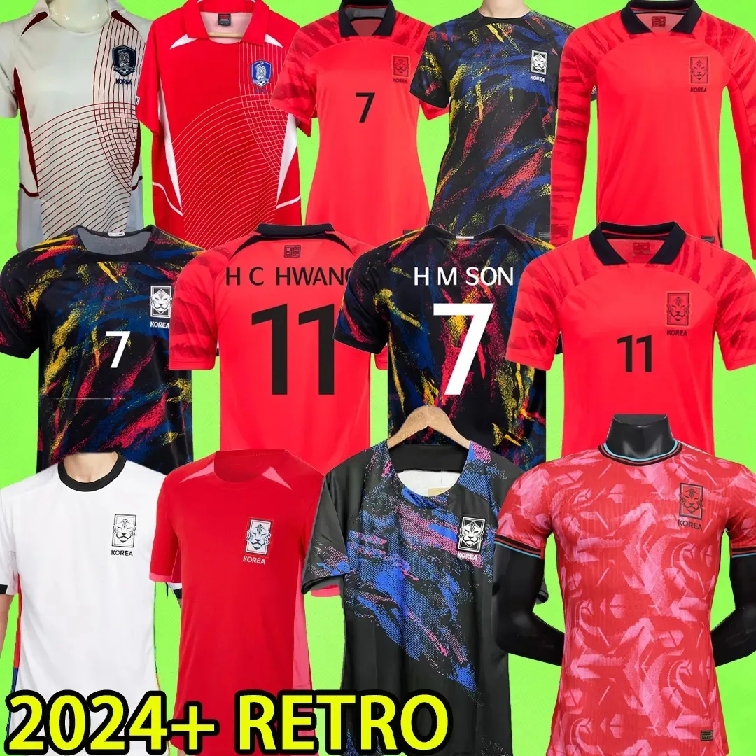 22 23 24 Sydkorea Soccer Jerseys Men Football Shirts Kids Kit Women H M Son National Team Hwang Lee 2024 Fan Player Version 2002 Retro Long Sleeve Training