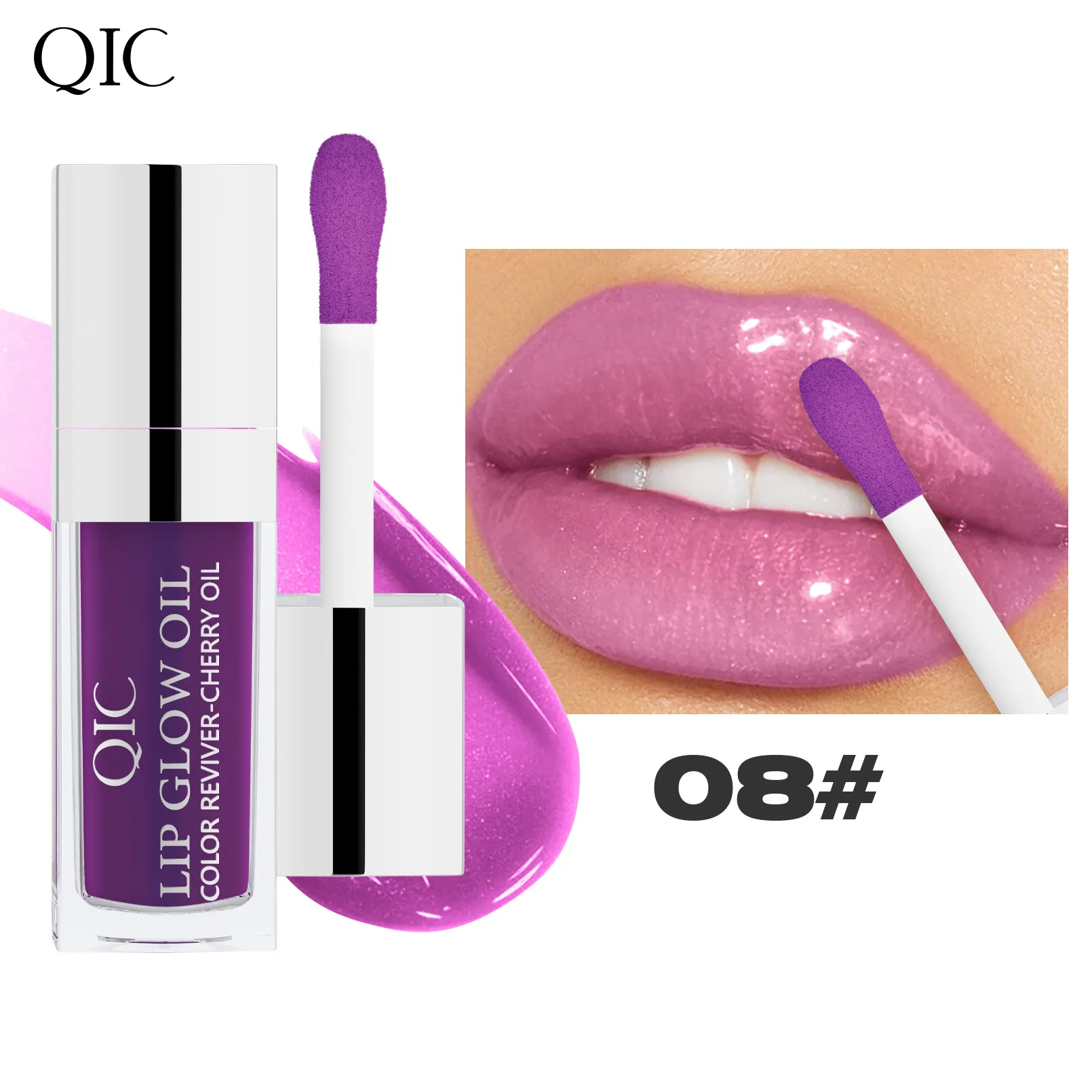 Shimmer Glitter Blue Purple Color Lip Oil Gloss Gloss Gloss Lip Plumper 메이크업 Big Lips Moisturizer 볼륨 반짝이는 비타민 E 미네랄 오일 431