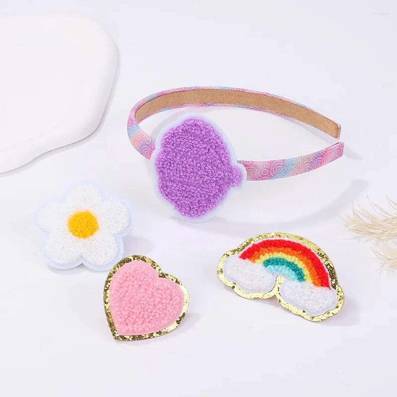 Acessórios de cabelo 1Glitter Rainbow Bandas fofas para presentes de bebê Cores Hoop Hairbands Linda Shell Clip Headband Crianças