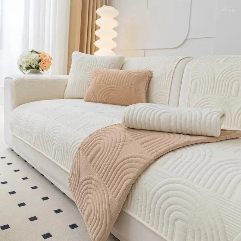 Capas de cadeira de veludo capa de sofá antiderrapante lavável almofada sala de estar quarto toalha macia decoração de casa