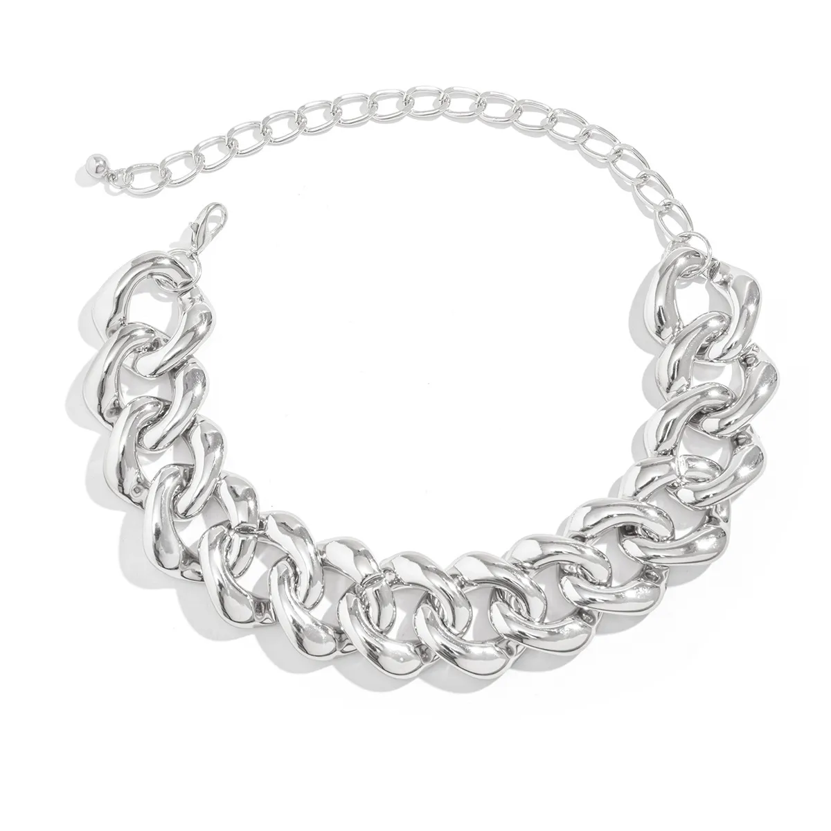 Bocar Chunky Acrylic Cuban Choker Necklace – Statement Bib Collar Chain For Women, Adjustable 20" Length - View #6
