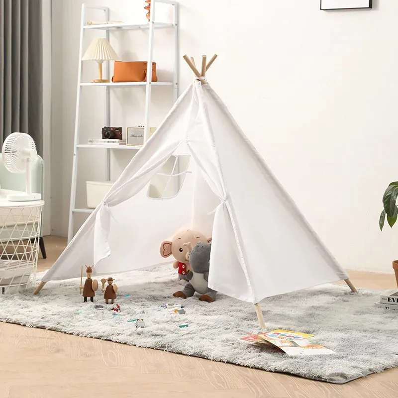 Tente pour enfants Tipi pour enfants Portable Tipi Infantil maison pour tentes de jeu LED lumières décoration 240123