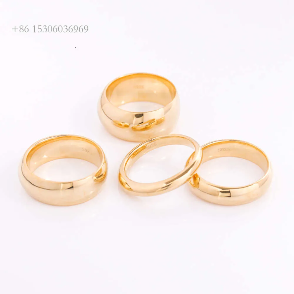 Disegni di anelli in oro alla moda alla moda, caldi, gialli 10 carati, senza pietra, larghezza 5 mm, per ragazzi