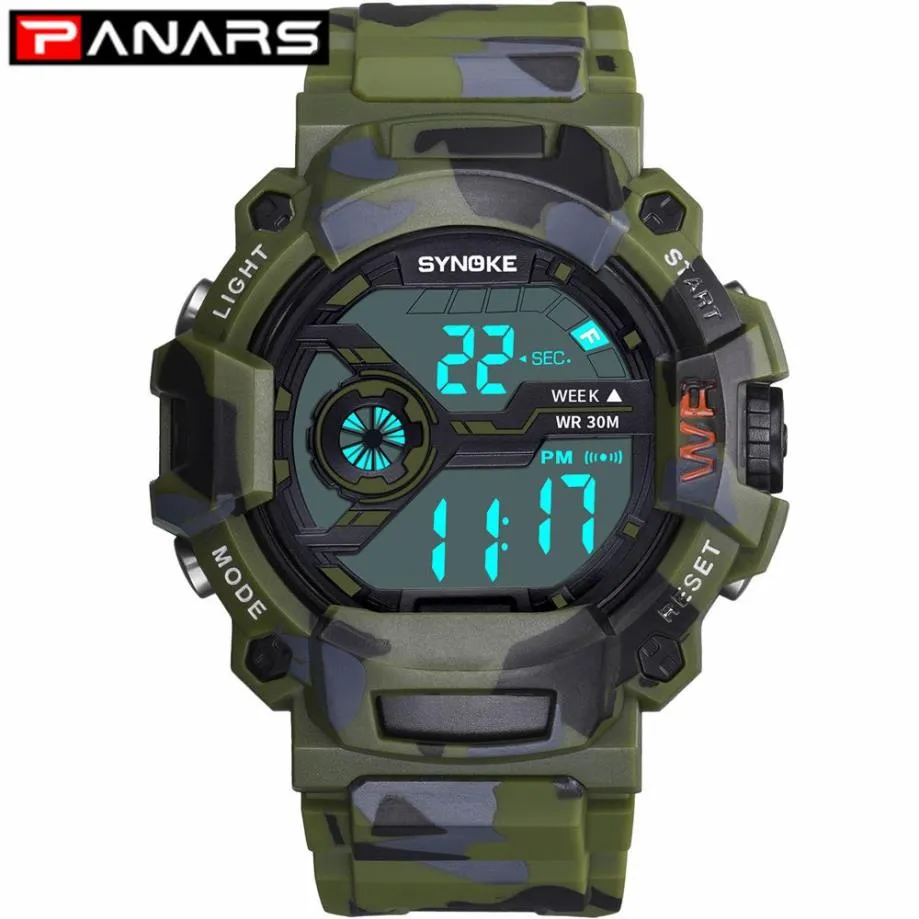 Panars Mash Men Digital Watch Waterproof Outdoor Sport Sports Sport zegarek na rękę LED LED Elektroniczny zegar dla Men2356