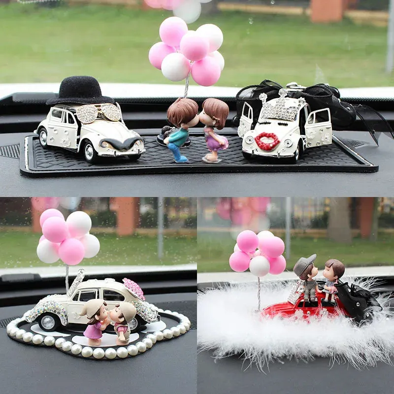 Auto-Innendekoration, Cartoon-Hochzeitspaare, Action-Figur, Ballon-Ornament, Auto-Zubehör für Mädchen, Geschenke 240124