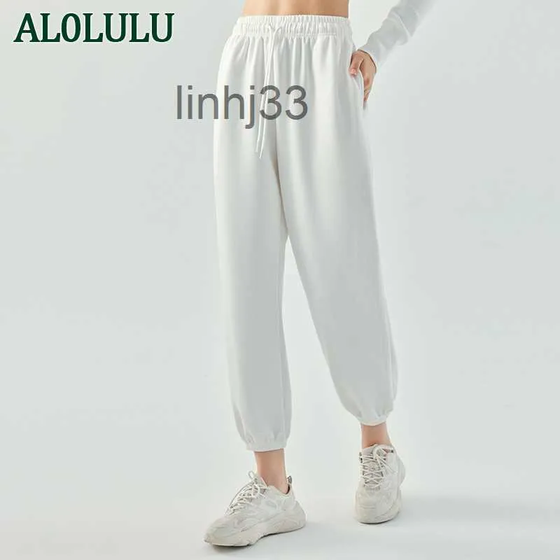 Felpe con cappuccio da uomo Completi Al0lulu con pantaloni sportivi larghi casual da donna Pantaloni sportivi a gamba larga8xv6XG3U