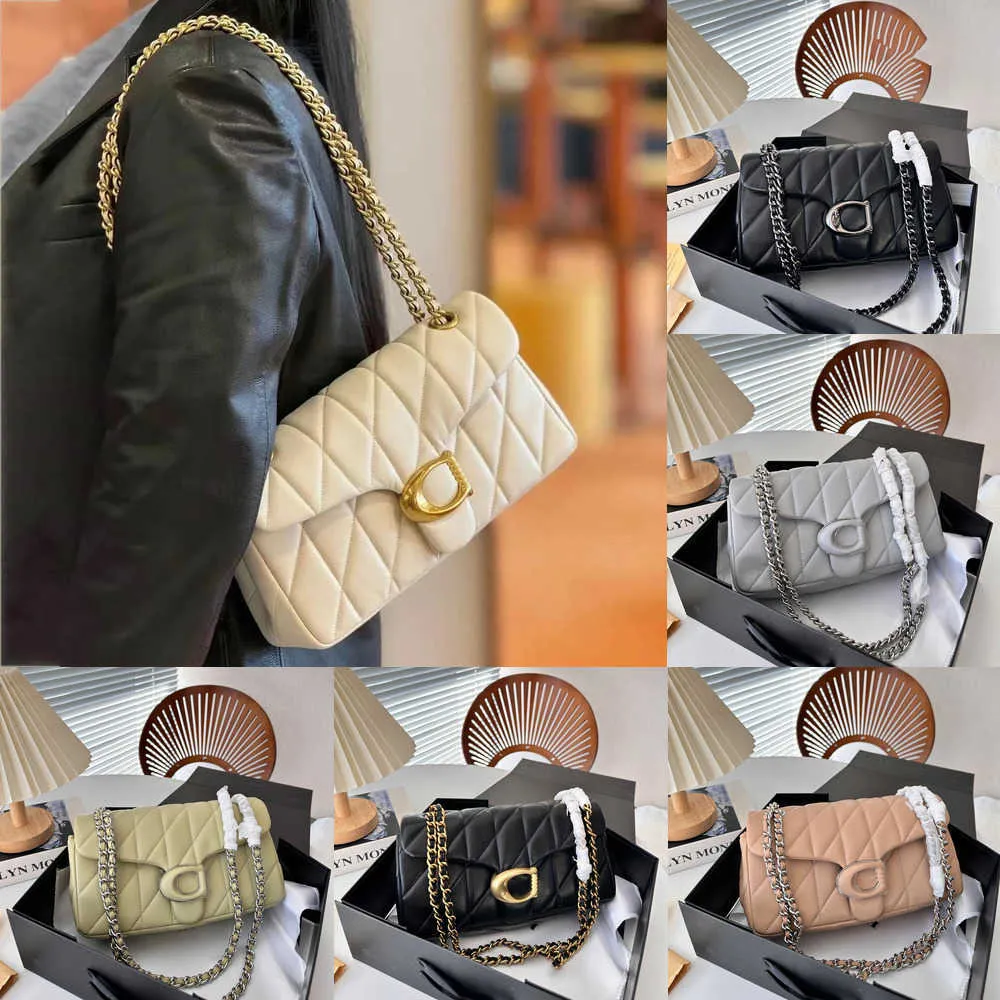 Taby Designer-Tasche, Umhängetasche, luxuriöse Mädchen-Damen-Umhängetaschen, hochwertige Gittertasche, Kettentasche, gesteppte Taby-Pickup-Schnalle, große Kapazitätstaschen 240115