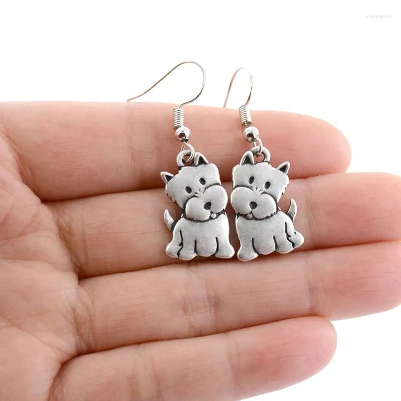 Boucles d'oreilles pendantes Vintage West Highland Terrier chien boucle d'oreille Boho animaux chiens Brincos amant cadeaux bijoux pour femmes Pendientes