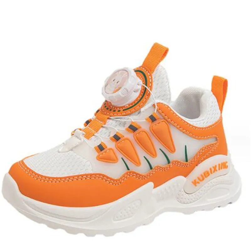 2024 Spring New Children's Sports Shoes Mixed Colors Soft Pu Leather +Mesh Breathable Shoes Boys and Girls Casual Shoes Tide