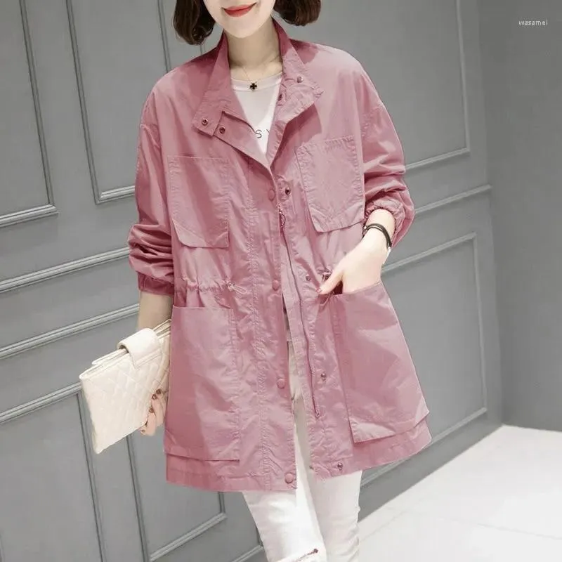 Women's Trench Coats Windbreaker Mid Length Spring Autumn Large 2024 Temperament British Style Relaxed Casual Versatile Coat