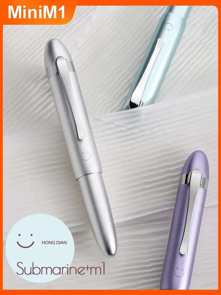 Hongdian M1 Mini pluma estilográfica portátil de bolsillo de Metal con sonrisa 26 # Nib material de oficina escolar escritura papelería regalo pluma 240125